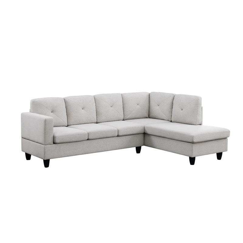 Santiago - Linen Sectional Sofa With Right Facing Chaise