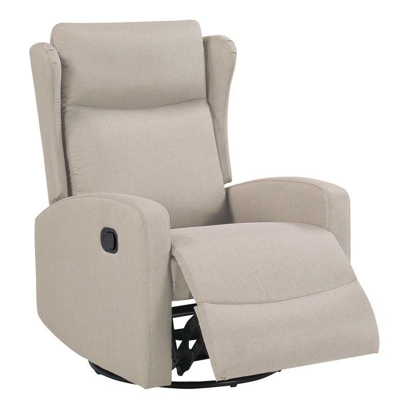 Rocking Swivel Recliner Chair For Living Room, 360 Degree Swivel, Adjustable Modern Reclining Chair, Classic And Traditional Recliner Sofa With Lumbar Support - Dark Gray
