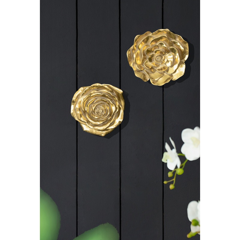 Rose Hanging Wall Accents (Set of 2) - Gold