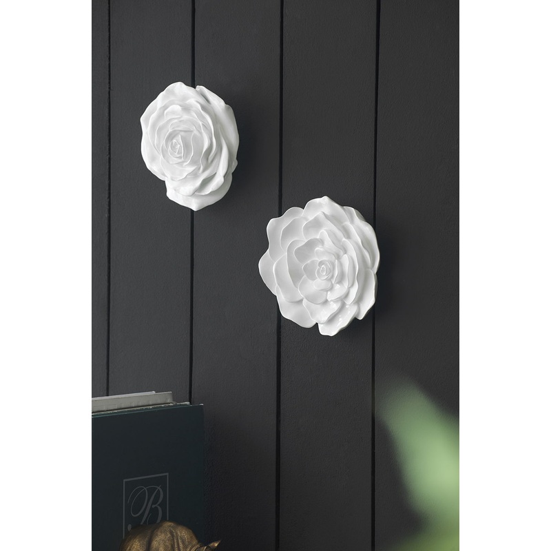 Rose Hanging Wall Accents (Set of 2) - White