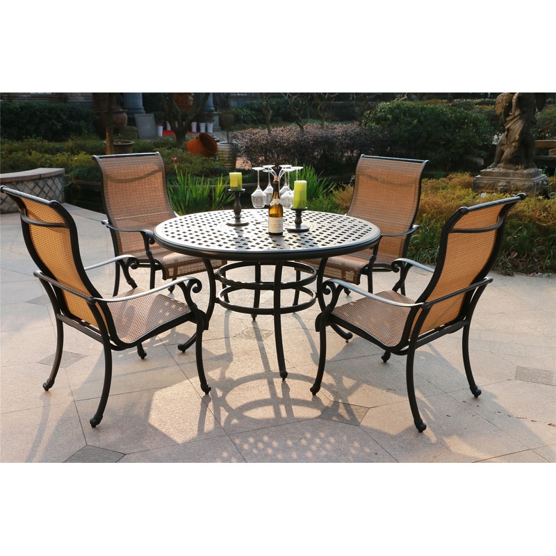Round 51.9" Long Aluminum Dining Set