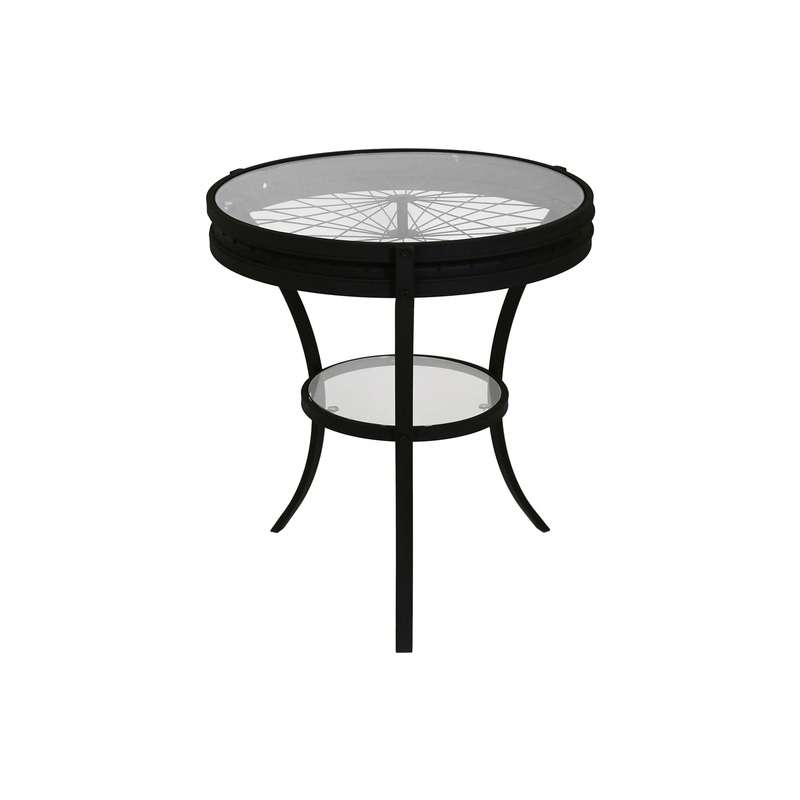 Round Accent Table, Transitional - Black