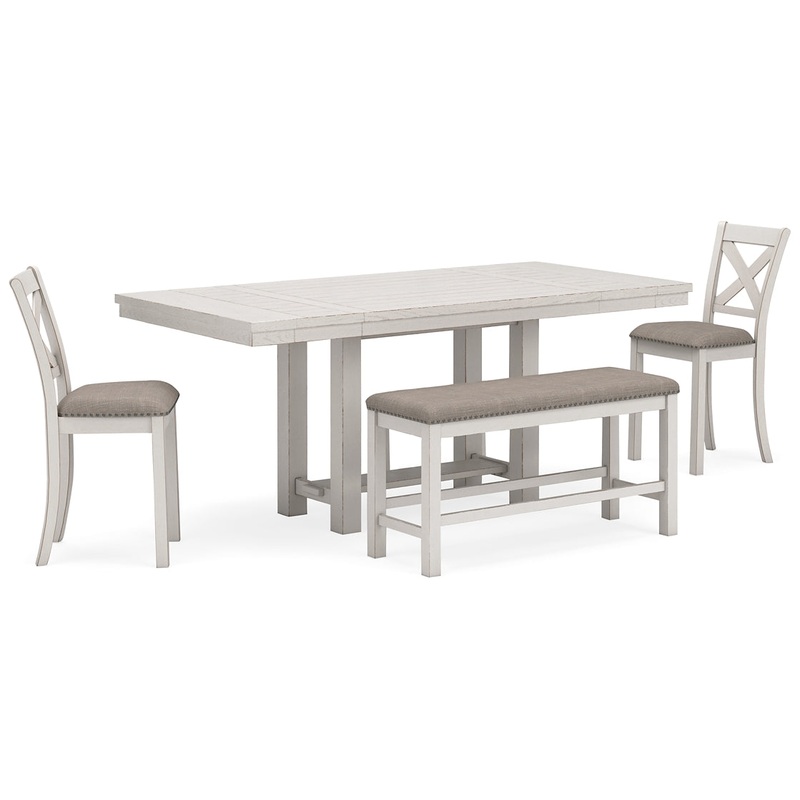 Robbinsdale Counter Height Dining Table and 2 Barstools and Bench
