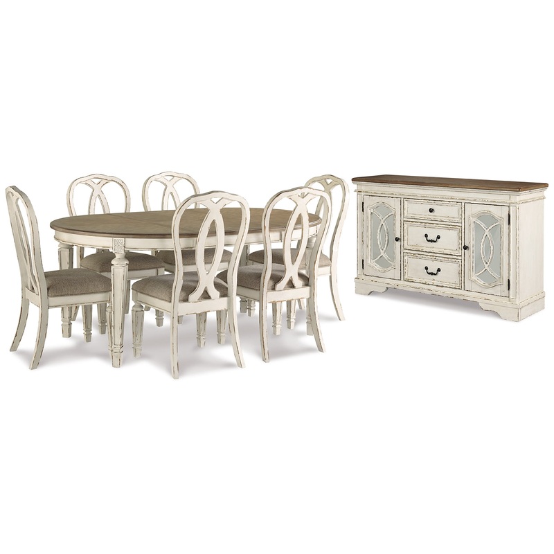 Realyn Dining Table and 6 Chairs with Storage