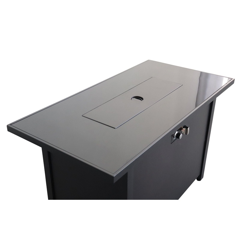 Rectangle Fire Pit, Fuel Versatility - Black