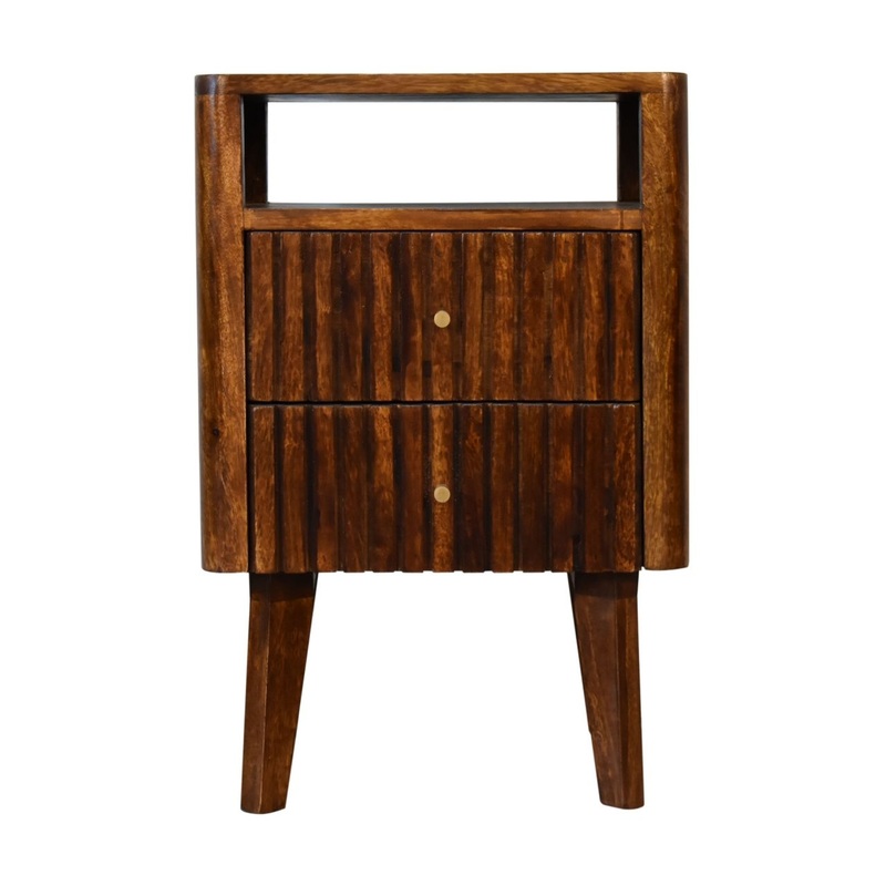 Reeve - Artisan Furniture Nightstand, 2 Drawers - Chestnut