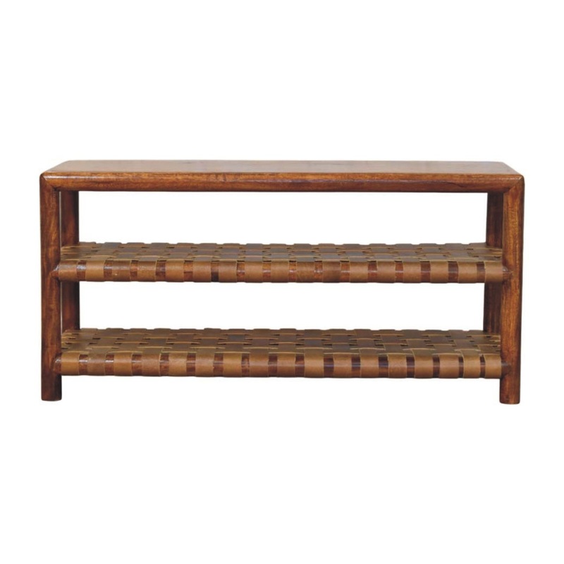 Regency Woven 2 Slot Shoe Rack - Brown