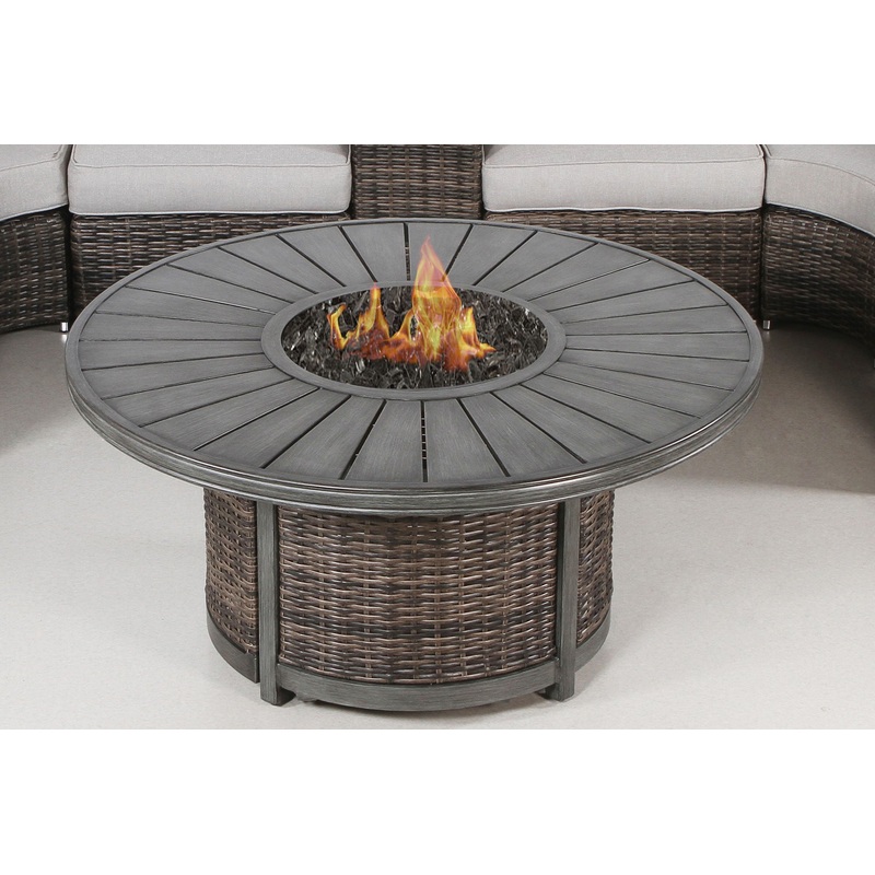 Propane Outdoor Fire Pit Table - Brown