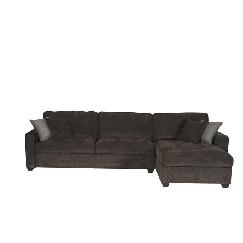 Polaris - Fabric Wide Reversible Sectional Sofa - Black