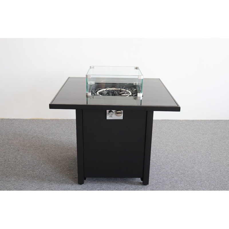 Powder Coated Fire Pit With Top - Black