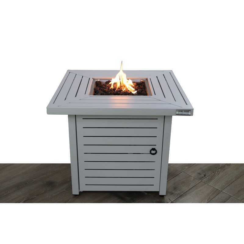 Propane Fire Pit Table - Antique Gray White
