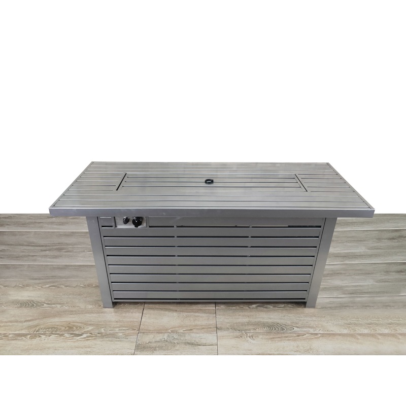 Propane / Natural Gas Outdoor Fire Pit Table With Lid - Gray