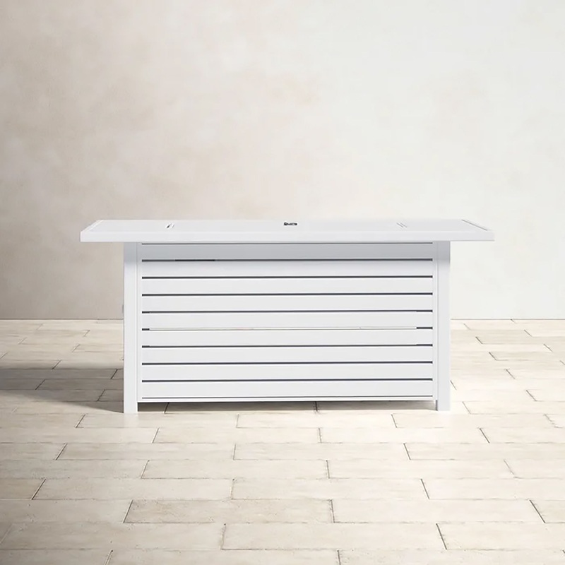 Propane / Natural Gas Outdoor Fire Pit Table With Lid - White
