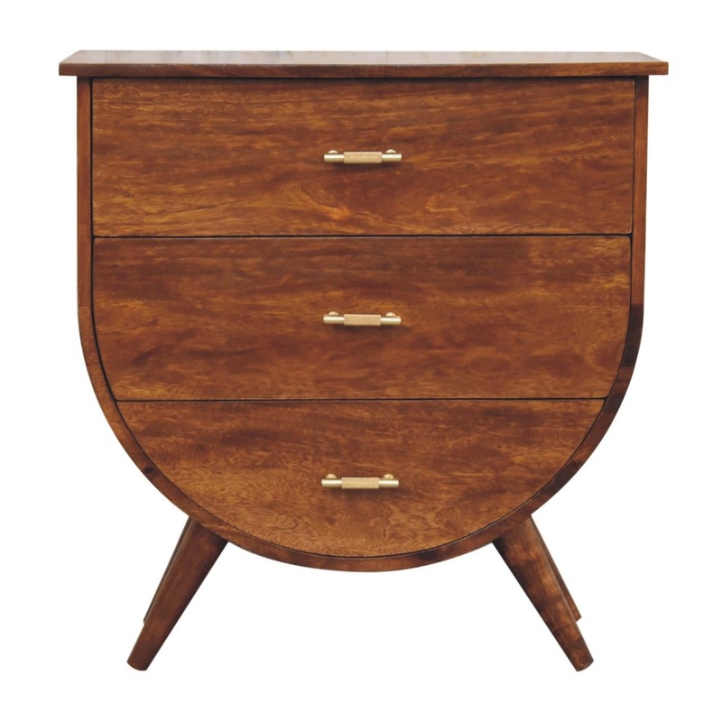 Agra - Artisan Furniture Bedside Table - Chestnut