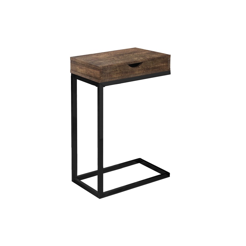 Accent Table, C - Shaped, Modern - Brown