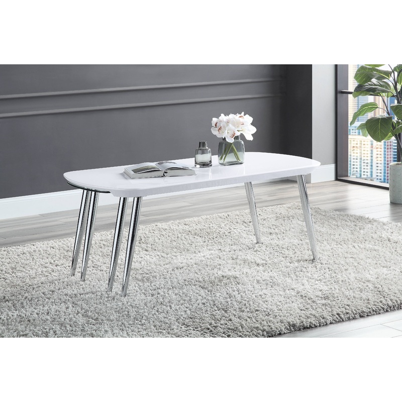 Patina - Coffee Table - White / Chrome