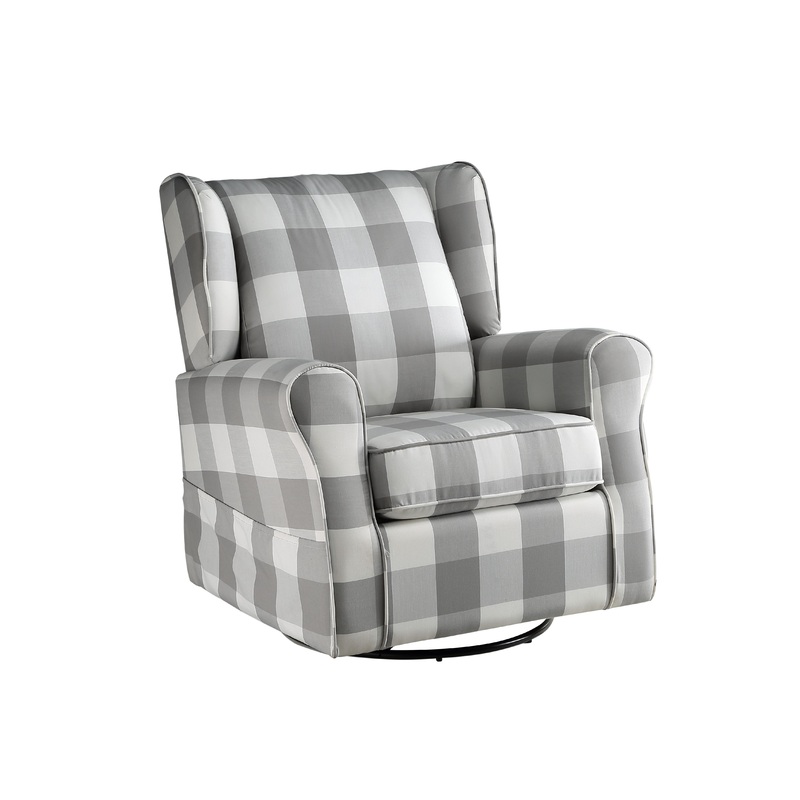 Patli - Glider Chair With Swivel - Gray / White