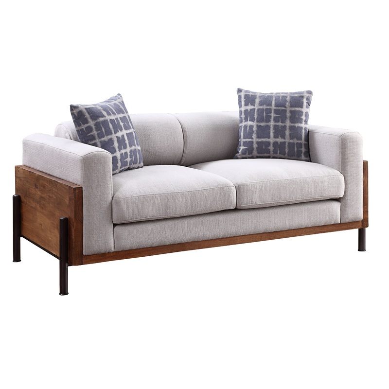 Pelton - Loveseat With 2 Toss Pillows - Walnut