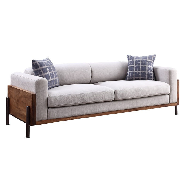 Pelton - Sofa With 2 Toss Pillows - Walnut