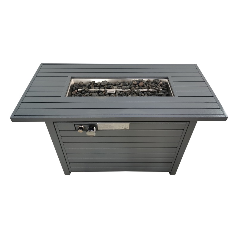 Outdoor Versatile Fire Pit Table With Lid - Gray
