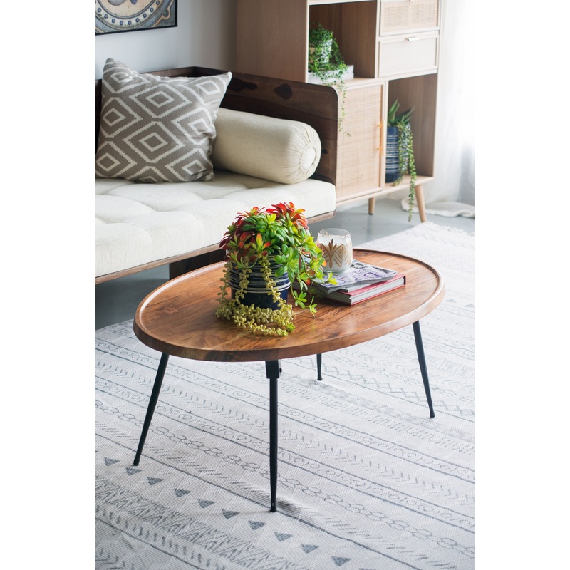 Oval Cofe Table - Brown