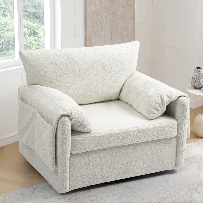 Oversized Swivel Armchair Modern Chair & Single Sofa Lounge, Comfortable Seating For Living Room