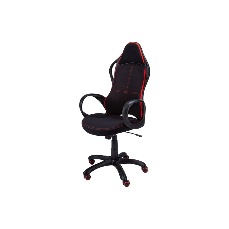 Office Chair, Gaming, Adjustable Height, Swivel, Ergonomic, Armrests, And Red, Contemporary & Modern - Black