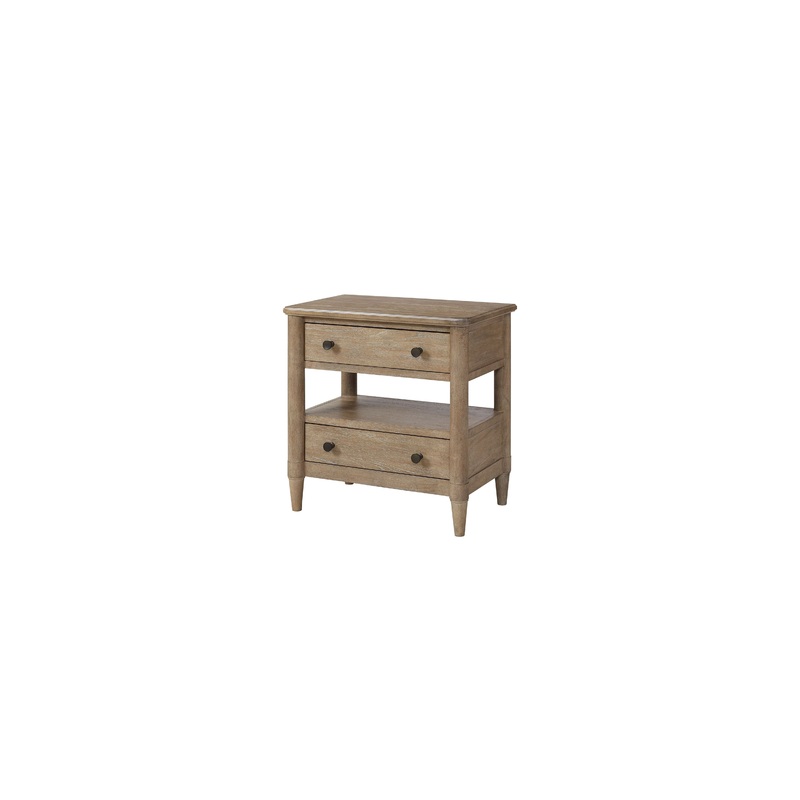 Open Nightstand With 2 Drawers