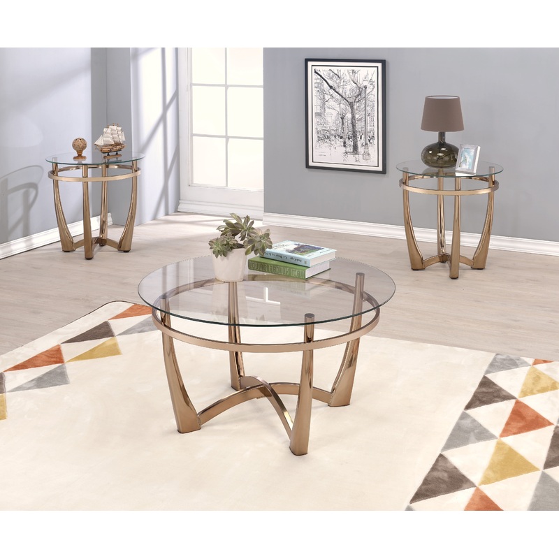 Orlando - Clear Glass Coffee Table - Champagne
