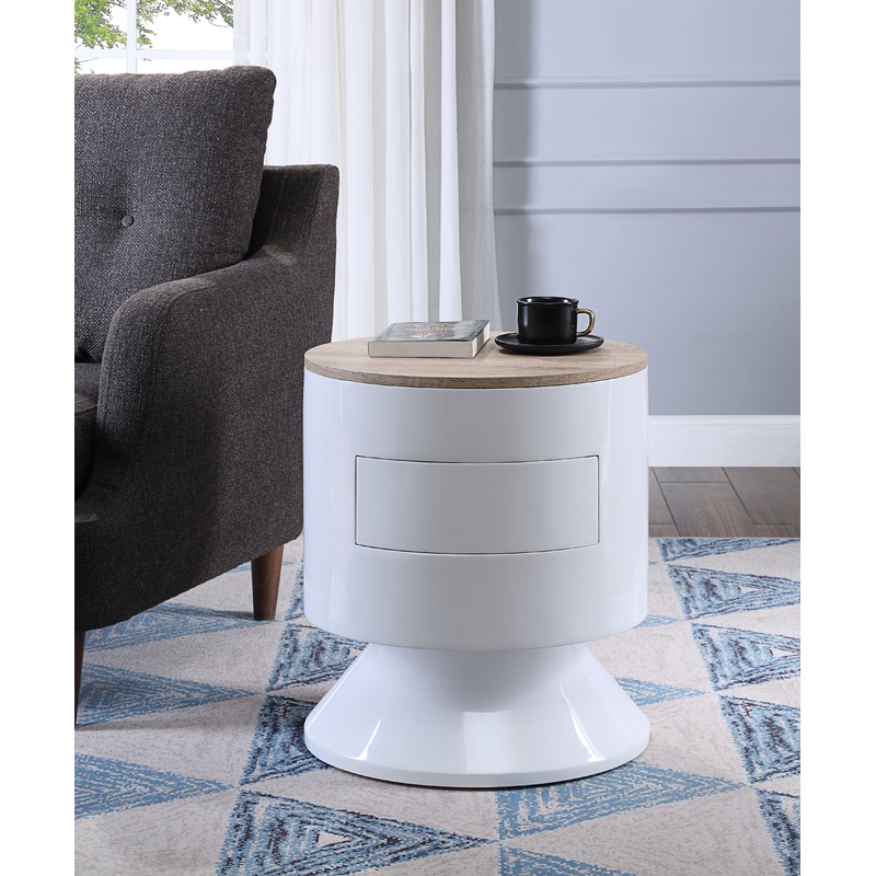Otith - Accent Table With Display And Utility Function - White