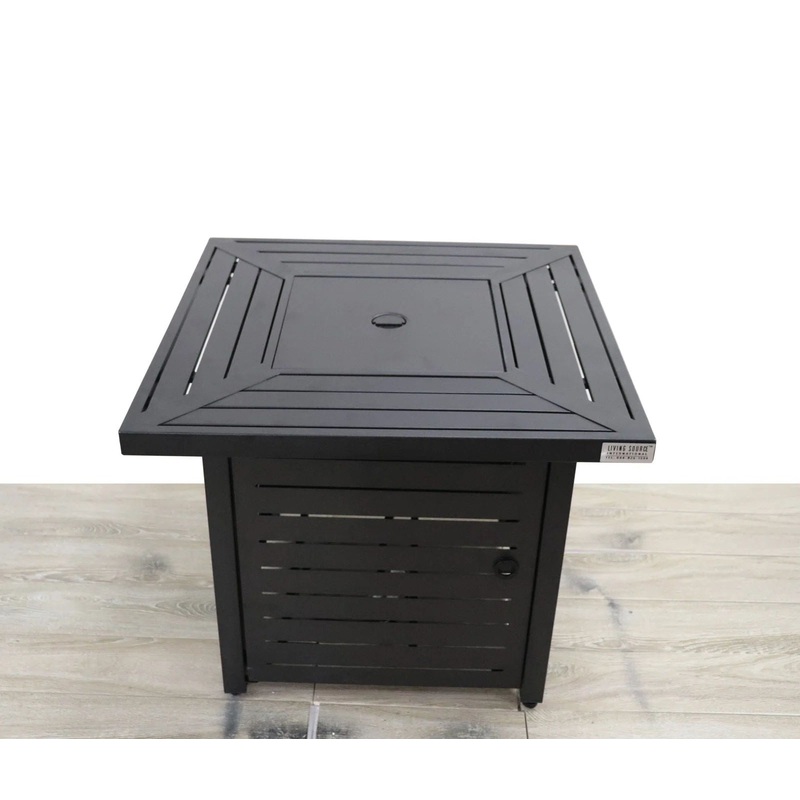 Outdoor Fire Pit Table With Lid & High-Quality Materials - Black