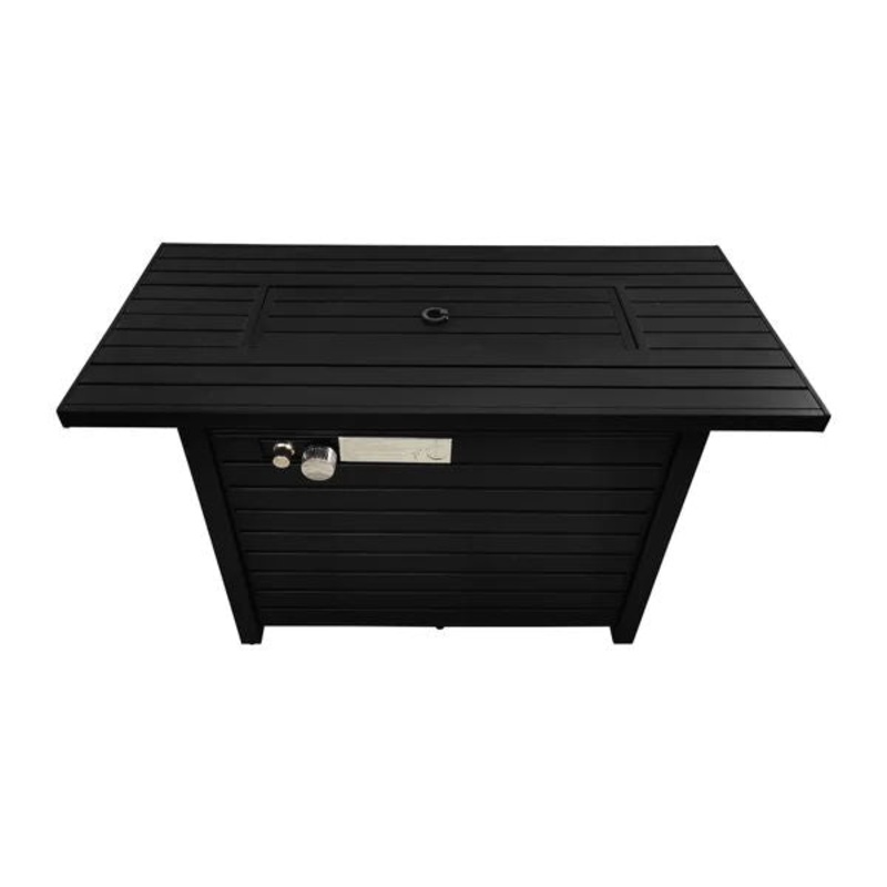 Outdoor Fire Pit Table With Lid Modern Design - Black