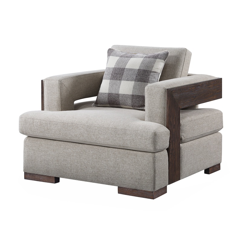 Niamey - Chair With 1 Toss Pillow - Walnut