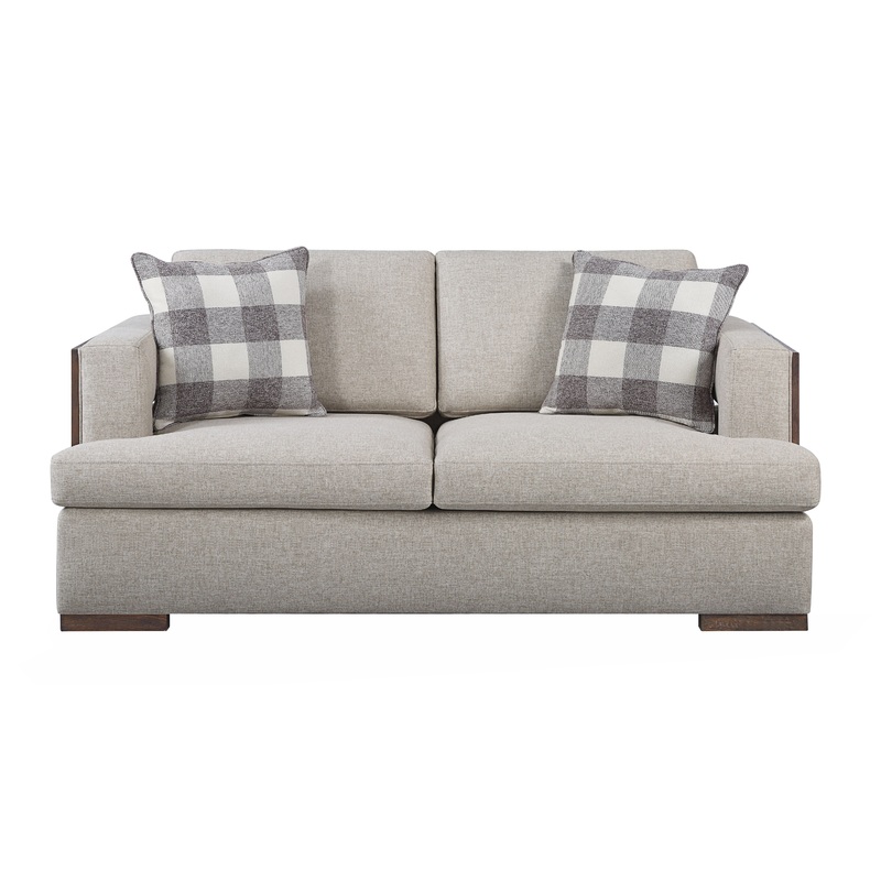 Niamey - Loveseat With 2 Toss Pillows - Walnut