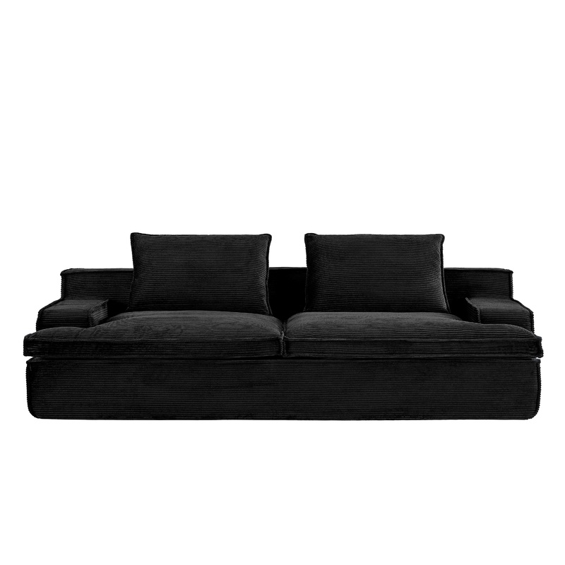 Nimbus - Oversized Full Foam 4 Seater Couch For Living Room Upholstered In Soft Corduroy, Wide Armrests
