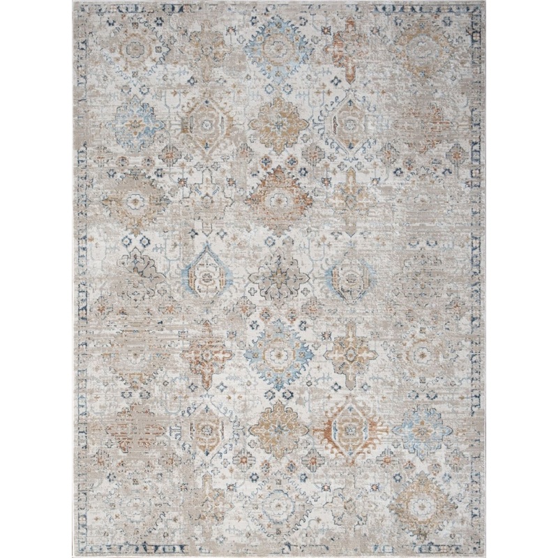 Noble - 5'3" X 7'3" Area Rug Polyester - Ivory