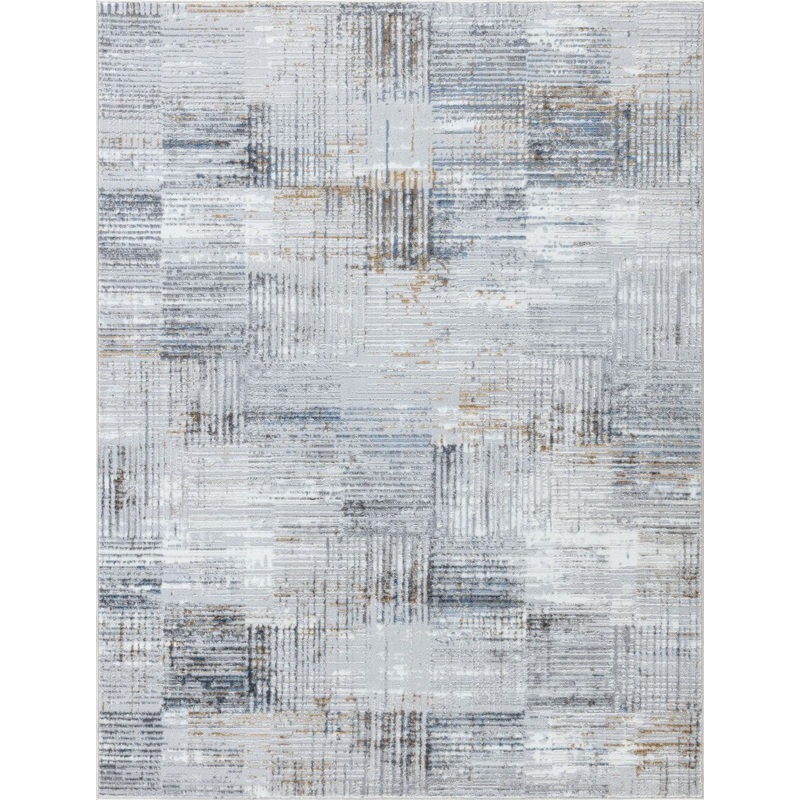 Nova - 2'7" X 7' Area Rug - Multi, Light Gray