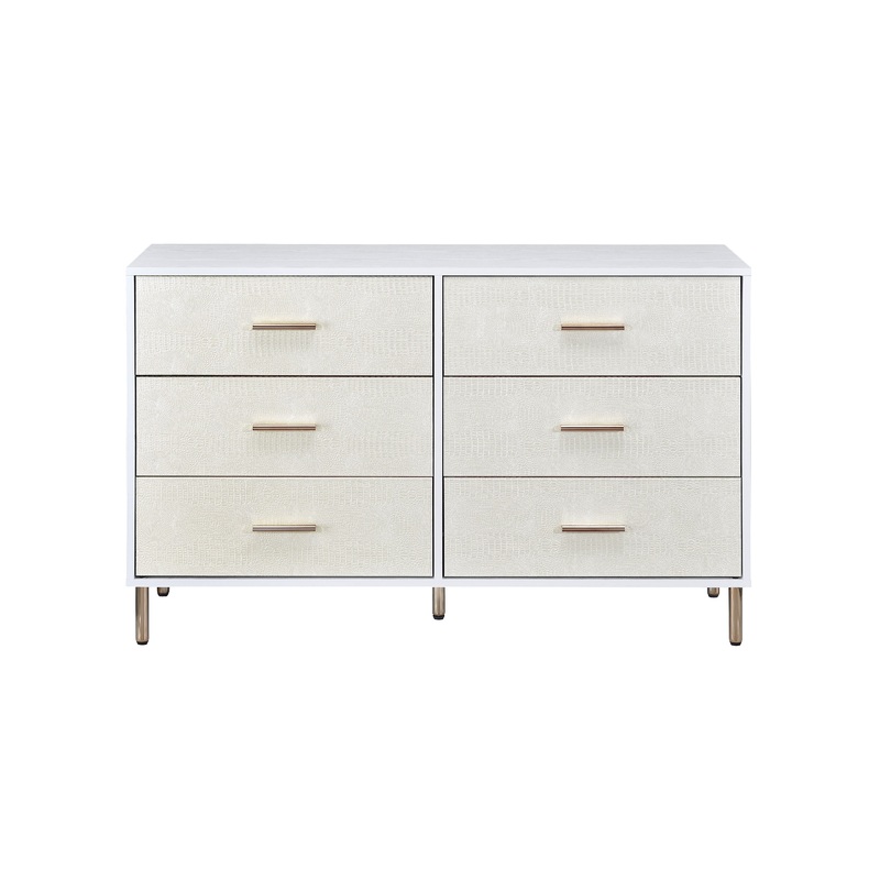 Myles - Dresser - White Champagne / Gold