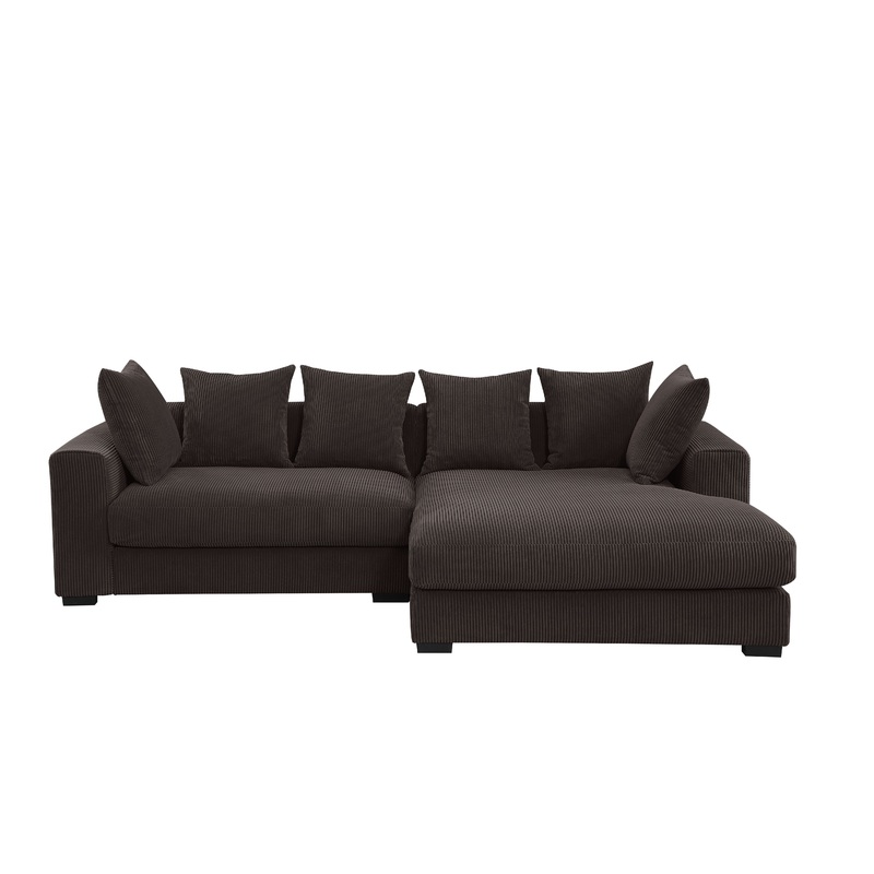 Naomi - 3 Piece Upholstered Sectional - Dark Brown