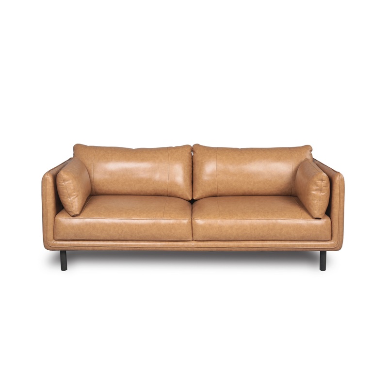 Modern Leather Sofa - Camel