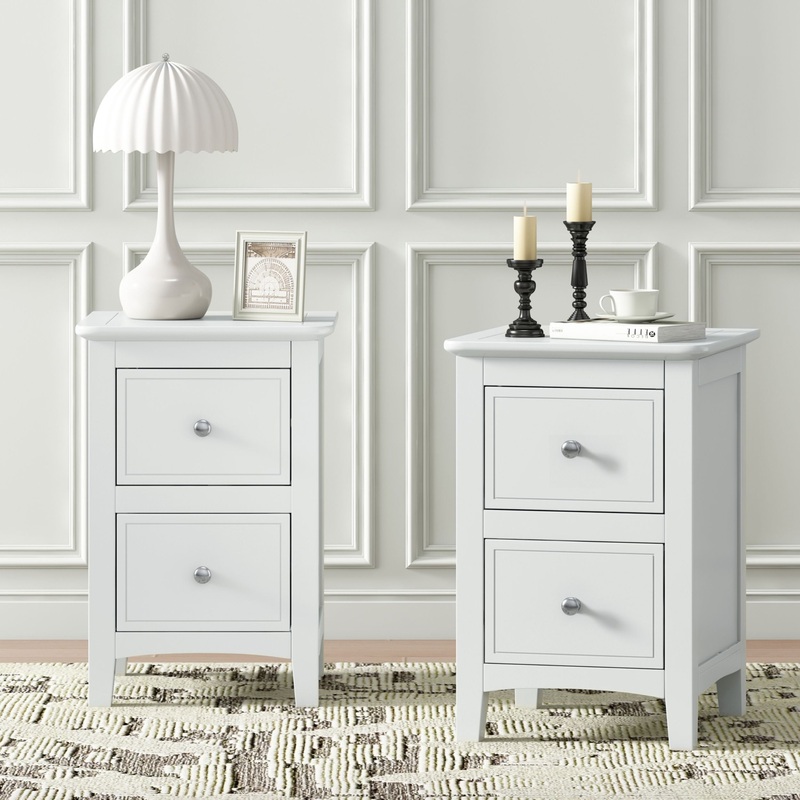 Modern Nightstand, Bed Side Table With 2 Drawers For Bedroom