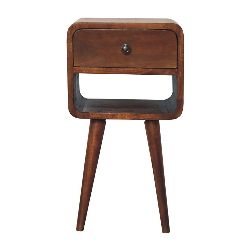 Mini Chestnut Curve Lower Bedside Nifhtstand