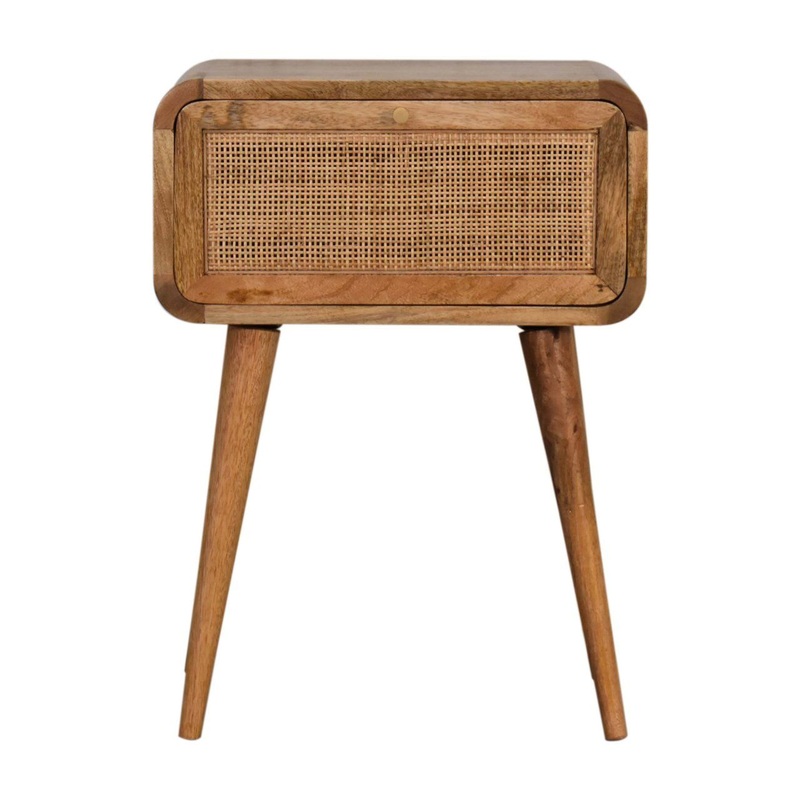 Mini Woven Nightstand - Oak