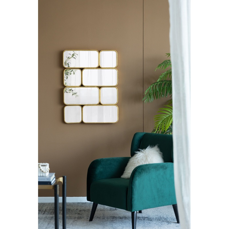 Mirror With en Metal Framed Decorative Rectangle Mirror For Bedroom Dressing Room, Hallway Or Living Spac - Gold