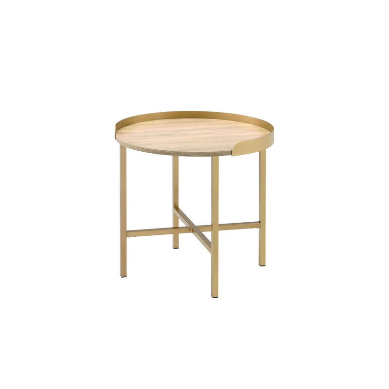 Mithea - End Table - Oak / Gold