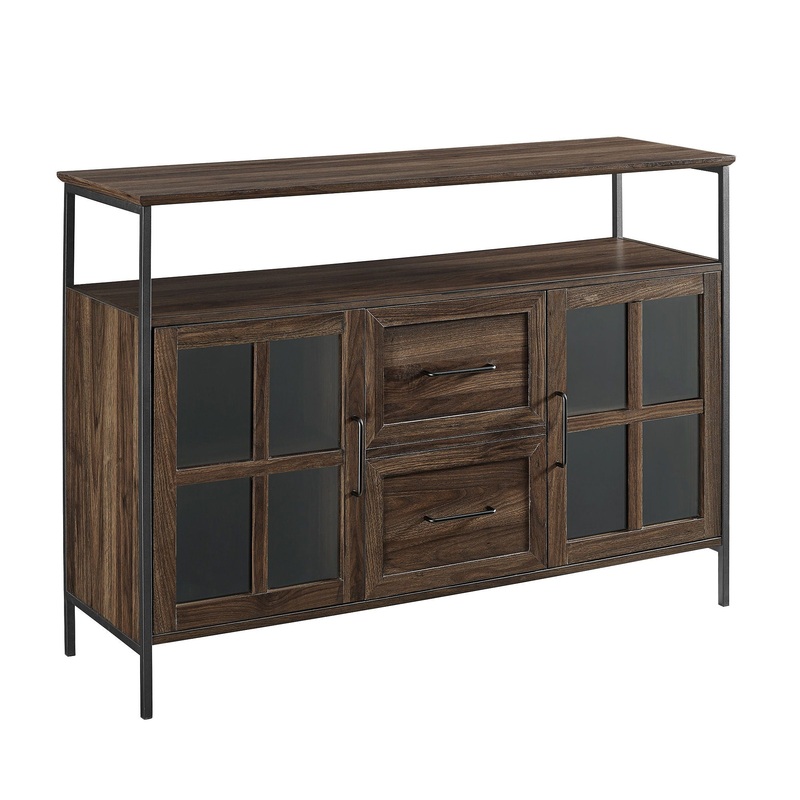 Modern 3 Door Buffet - Dark Walnut