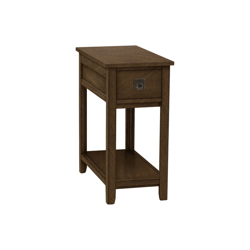 Accent End Table, 2 Tier, Narrow, Lamp, Storage Drawer, Charming Design