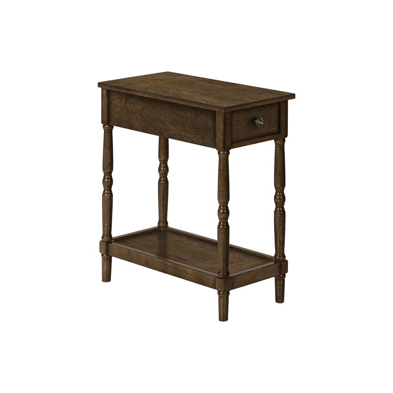 Accent End Table, 2 Tier, Storage Drawer, Traditional Stylish Design