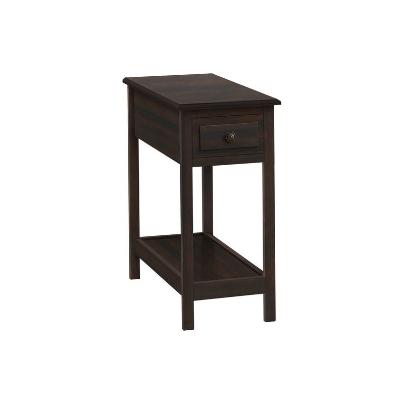 Accent End Table, 2 Tier, Storage Drawer, Transitional - Walnut