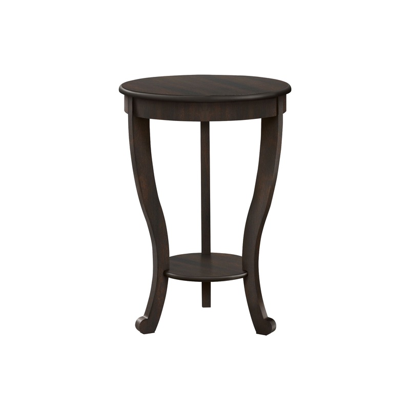 Accent End Table, 2 Tier, Traditional - Walnut